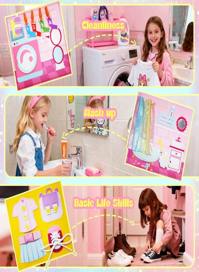 Kimicare Montessori Busy Book for Toddlers 1-3, Unicorn Felt Busy Board for 1 Year Old Toddler Activity Book Princess Dress Up Educational Learning Sensory Toys Birthday Christmas Stocking Stuffers Gifts Girls - Image 2